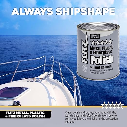 Flitz Multi-Purpose Metal Polish Paste - 2lb Can of USA-Made Chrome Polish - Works on Stainless Steel, Aluminum, Plastic, Jewelry and Cars - Non-Abrasive Cleaner & Rust Remover (12 Pack)
