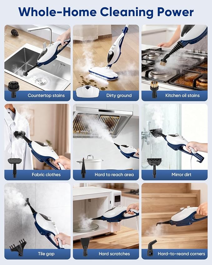 CYK Steam Mops for Floor Cleaning, 12 in 1 Handheld Steam Cleaner for Home, Floor Steamer for Hardwood Floors and Tile