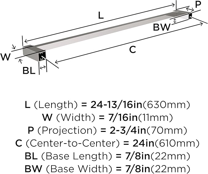 Amerock Monument Polished Nickel 24 inch (610mm) Towel Bar, BH36084PN