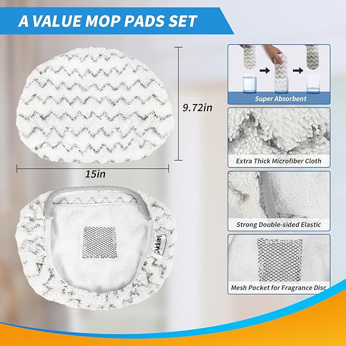KEEPOW 5 Pack 1940 Pads Compatible with Bissell Powerfresh 1806 1940 1544 1440 2075A 2685A 1940W 19404 Series, Model 19402 19408 1940a 1940f 1940q 1940t B0006 B0017, Part #5938#203-2633