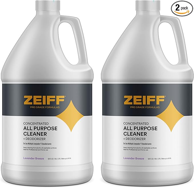 Pro-Grade All-Purpose Cleaner & Deodorizer - Deep Cleaning & Odor Eliminating Formula For Professional & Home Surfaces - 1 Gallon Concentrate - Lavender Breeze, 2 Pack