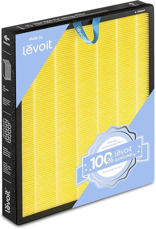 LEVOIT Genuine Vital 100S-P Air Purifier Pet Allergy Replacement Filter, Supports HEPA Sleep Mode, High-Efficiency Activated Carbon Filters, Vital 100S-RF-PA , 1 Pack, Yellow
