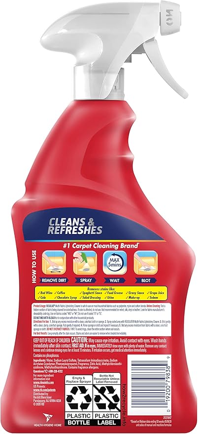 Resolve Carpet Cleaner, 22 fl oz Multi-Fabric Cleaner and Upholstery Stain Remover, Carpet Cleaner Spray