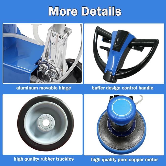 INTSUPERMAI Commercial Floor Buffer Industrial Floor Polisher Buffer Machine 17" Single Pad Tile Scrubber Burnisher Floor Scrubber Cleaner Heavy Duty Tile Scrubber 175rpm/min 110V