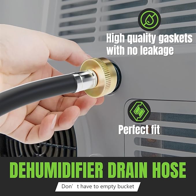 13FT Dehumidifier Drain Hose 3/4" FHT,Leakproof Dehumidifier Hose with Rustproof Durable Connector,Thickened drain hose for dehumidifier indoor,Perfectly Compatible with Most Brands of Dehumidifiers