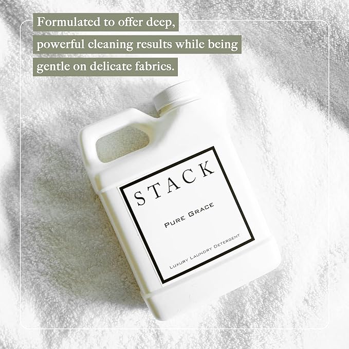 STACK Luxe Lavoir Luxury Laundry Detergent - Premium Scented Laundry Detergent for HE & Standard Washers - Infused with Lavender & Musk - Paraben & Dye Free - Gentle & Effective Cleaning - 64 oz