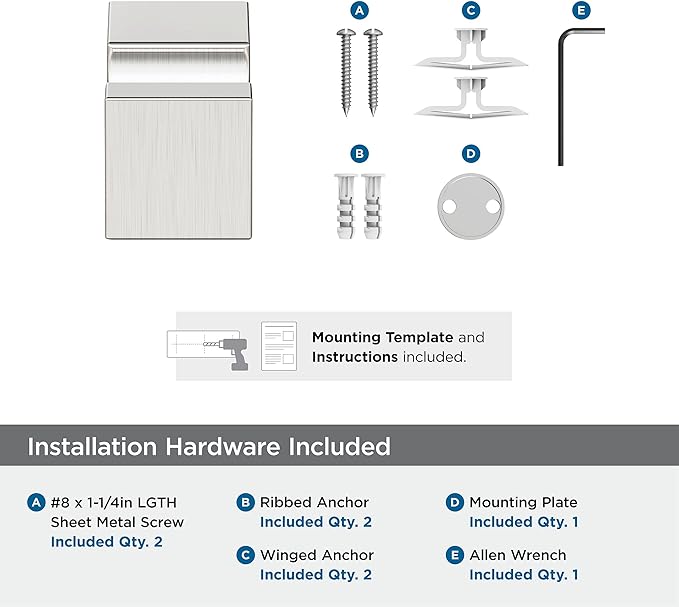 Amerock BH36080G10 | Brushed Nickel Single Robe Hook | 7/8 in. (22 mm) Length Towel Holder | Monument | Towel Hook for Bathroom | Bathroom Hardware | Bath Accessories