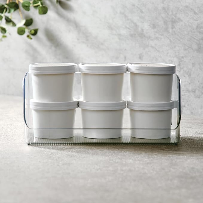 iDesign Stackable Open-Front Storage Bins for Kitchen and Pantry Organization - Set of 6 - Clear