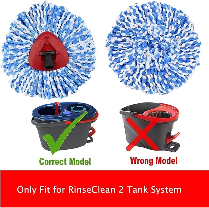 Spin Mop Head Replacement Compatiable with Oceda RinseClean 2-Tank System,12 Microfiber Mop Refills 3 Mop Base kit for Oceda RinseClean,Machine Washable,Easy to Replace Deep Cleaning