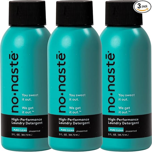 Nonaste Travel Laundry Detergent Pure Clean, (3 Fl Oz, Pack of 3) – Unscented Travel Size, Portable and Lightweight Powerful Enzyme Cleaning Detergent | EWG VERIFIED Laundry Essentials