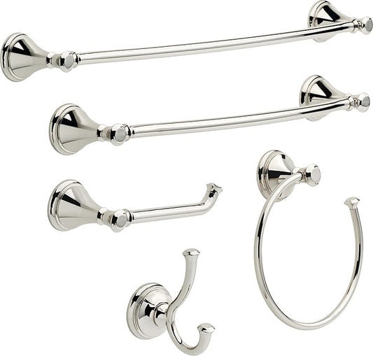 Delta Cassidy (1-Pack) Towel Hooks Polished Nickel Double Bathroom J Hooks Wall Mounted for Robes & Towels Hand Towel Hook Holder Kitchen, Bathroom Accessories 79735-PN