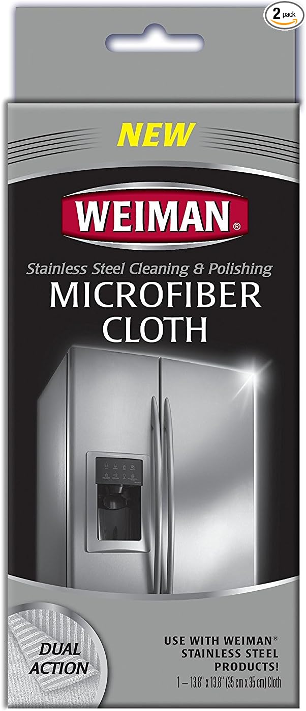 Weiman 1Ct Stainless Steel Microfiber Cloth 2-Pack