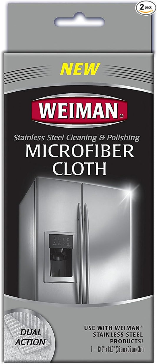 Weiman 1Ct Stainless Steel Microfiber Cloth 2-Pack