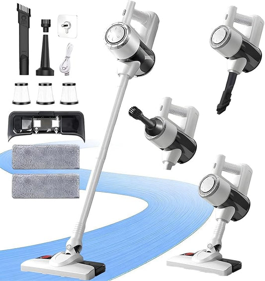 2026 New Cordless Vacuum Cleaner with Mop Function| Powerful Suction, 1.5L Dust Cup, Washable HEPA Filter| Lightweight 4.27lbs Stick Vacuum for Hard Floors/Tiles + Blower Function, Water Tank