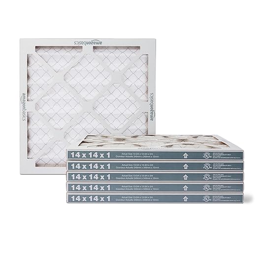 Amazon Basics MERV 5 AC Furnace Air Filter, 12x12x1 inches, 6-Pack (Actual size: 11.75" x 11.75" x 0.75")
