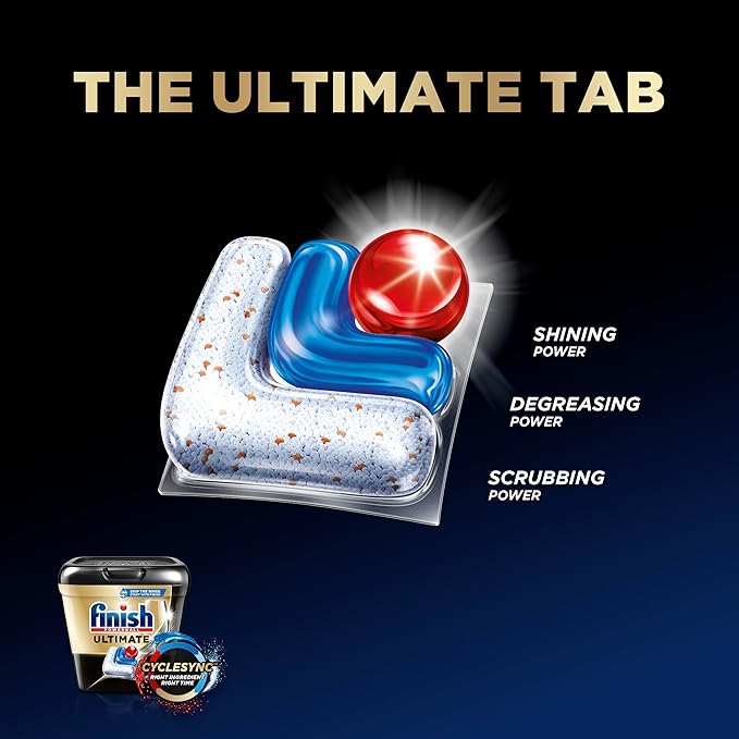Finish Ultimate Dishwasher Detergent- 28 Count - With CycleSync™ Technology - Dishwashing Tablets - Dish Tabs