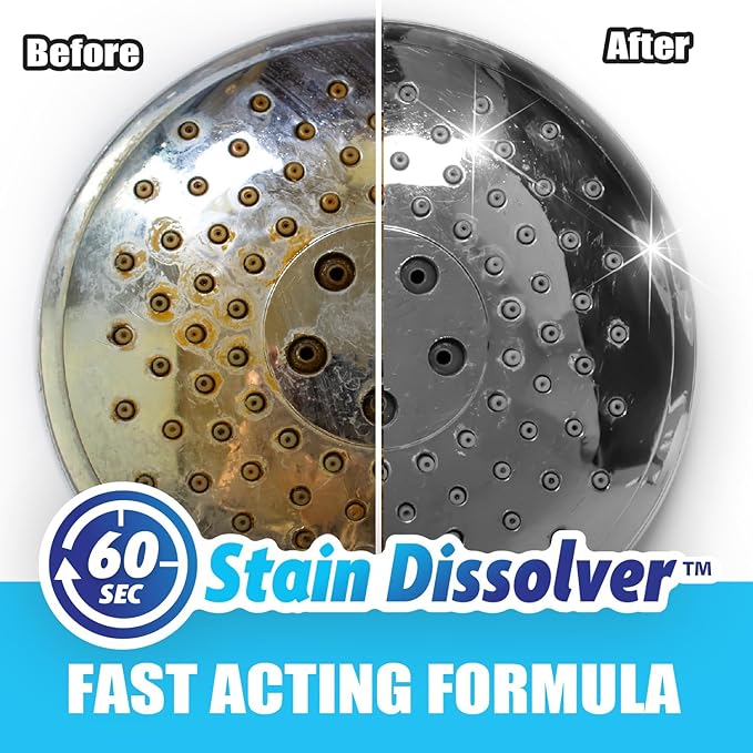 SANI 360° Hard Water Stain Cleaner (32 oz) 60 second multi-surface sealant and cleaner. Reduces buildup, calcium, limescale, rust, and soap scum. Lemon scent MADE IN USA