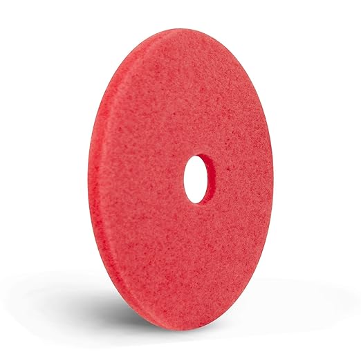 Americo Red Buffer Floor Pad, for Light Cleaning and Buffing, 11" Diameter, 3.25" Center Hole, 5 Pads/Case, Made of 100% Recycled Content, USA Made