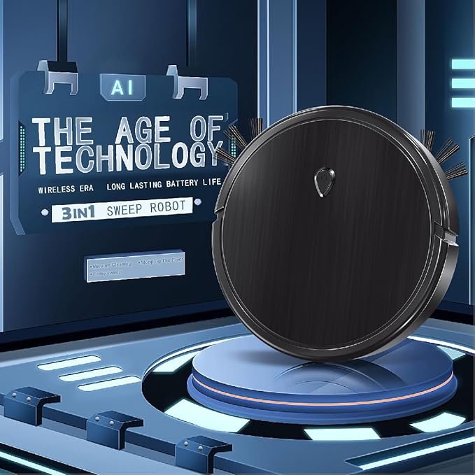 Robot Vacuum and Mop,Robotic Vacuum Cleaner,Featuring a 3-in-1 Comprehensive Cleaning System That vacuums and mops,Tangle-Free Design,Obstacle Avoidance,Ideal for Hard Floor,Pet Hair, Carpet.