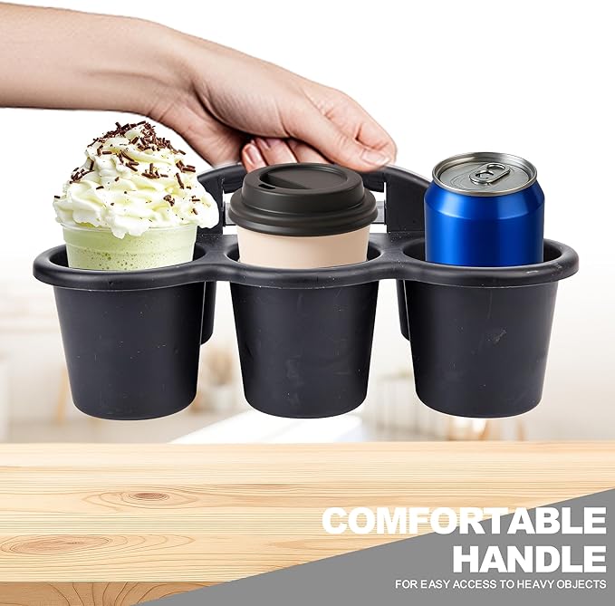 6 Pack Classroom Caddy For School,Kidsroom,Pencil Holder,Plastic Cup Caddies for Drink Delivery,Cleaning Caddy Organization For Shower Room（Black