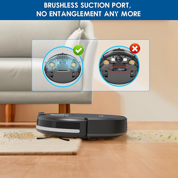 Robot Vacuum Cleaner,2900Pa Powerful Suction Robot Vacuums with Self-Charging,150Mins,Tangle-Free Robotic Vacuums Cleaner, Low Noise, Ideal for Hard Floor, Low-Pile Carpets & Pet Hair