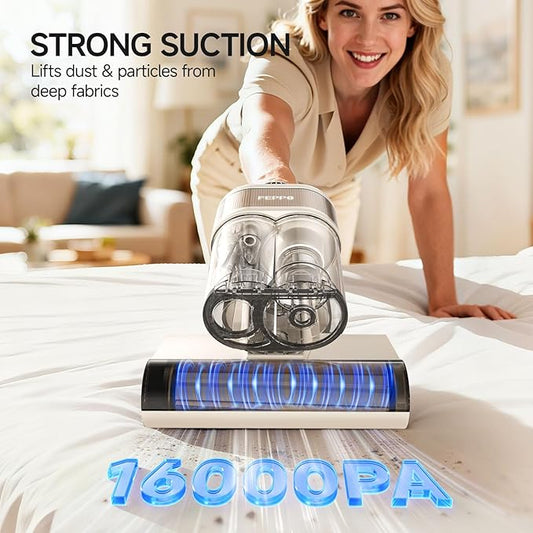 FEPPO 4-in-1 Mattress Vacuum Cleaner PRO, 16KPa Handheld Vacuum with UV-C Light, 40,000 Beats/Min Tapping, 140°F Hot Air, HEPA Filter for Bed, Sofa, Crib (Corded, 550W)
