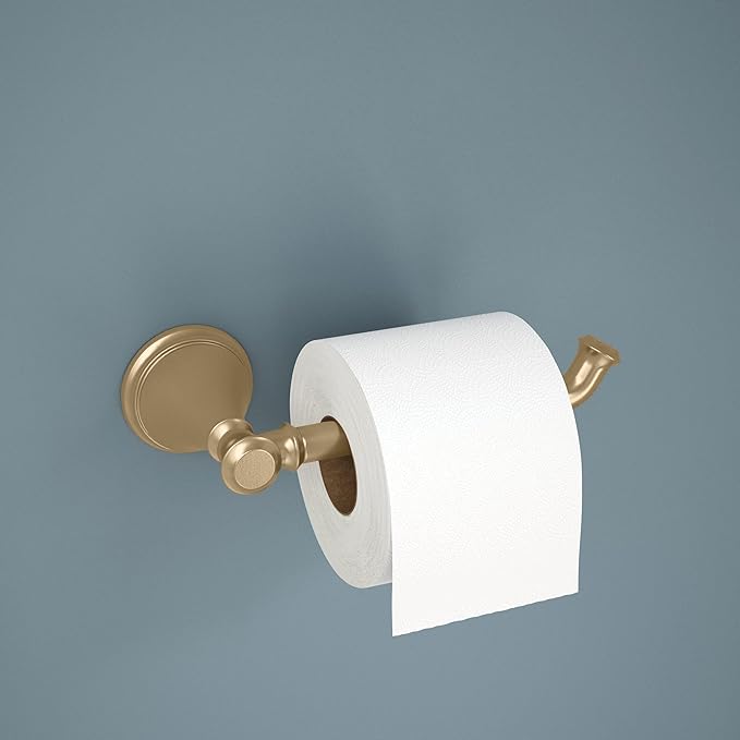 DELTA Cassidy Toilet Paper Holder, Champagne Bronze, Bathroom Accessories, 79750-CZ 3.63 x 8.38 x 3.63 Inches