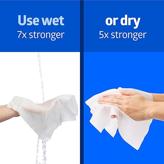 Medline Absorbent Wipers+ Disposable Heavy Duty Dry Wipes, 12" x 12" (90 Count, 12 Pack)