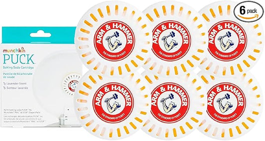 Odor Eliminator Cartridges, 6 Pack, Lavender Scent, Baking Soda Puck, Diaper Pail Deodorizer