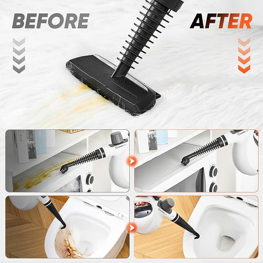 Steam Disinfection Cleaner, Handheld Pressurized Natural Steam Cleaner with 9 PCS Accessories, Portable Multi-Surface Steamer for Cleaning Home Kitchen Floor, Upholstery, Tile Grout & Car