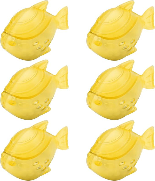 Funmit Humidifier Cleaning Fish, 6 Pack Humidifier Cleaner for Humidifiers and Fish Tanks, Purifies Water, Prevents Hard Water Build-Up, Reduces Scale, Yellow