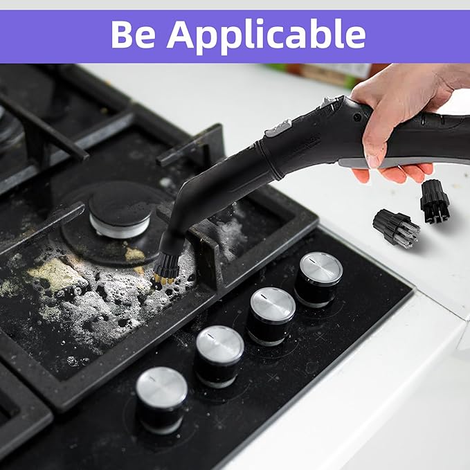 30Pcs Steam Cleaner Brush Head Attachments, M8 Steamer Mop Small Brushes Heads Replacement Accessories (Brass/Stainless Steel/Nylon Brushes)