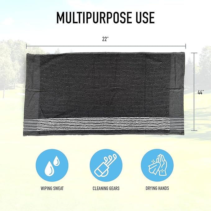 Caddy Golf Towel - Extra-Large 22” X 44” Caddie Towel Used by Tour Professionals, Premium Soft Cotton, Superior Absorption Caddy Towel | 5 Stylish Colors