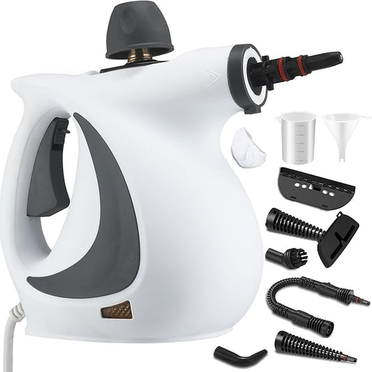 Saker Steam Disinfection Cleaner – Handheld Multi-Purpose Steamer with 8 Accessories, Powerful 1500W Steam, Child Lock & Safety Cap for Home, Kitchen, Appliances（1 Set Steam Cleaner）