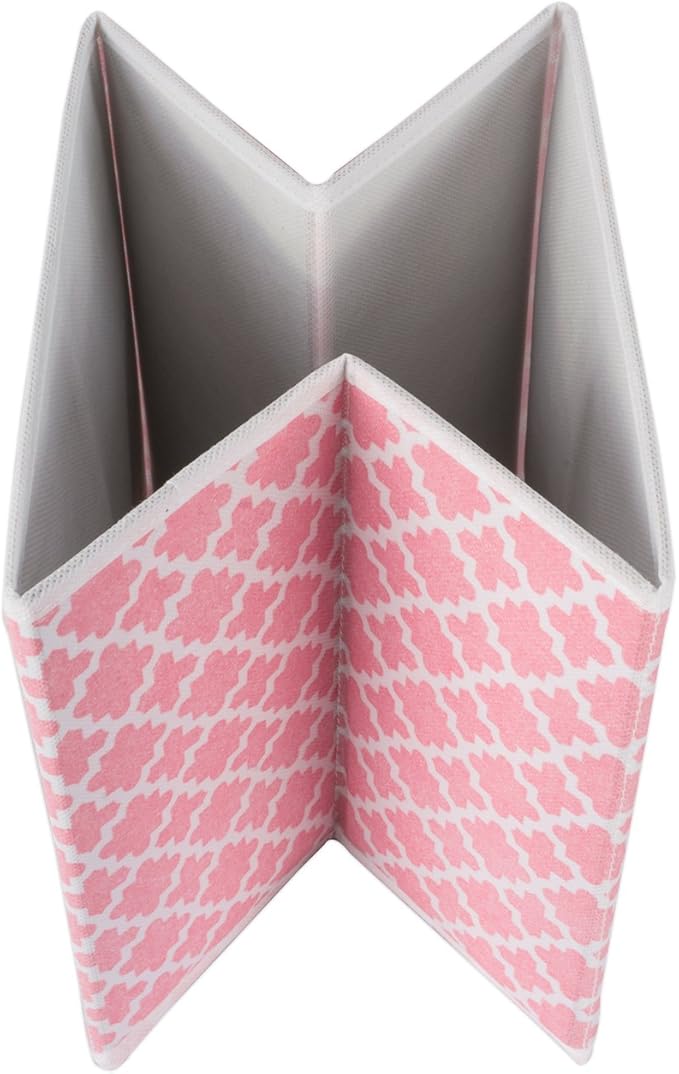 DII Non Woven Polyester Storage Bin, Lattice, Pink Sorbet, Small Set of 4