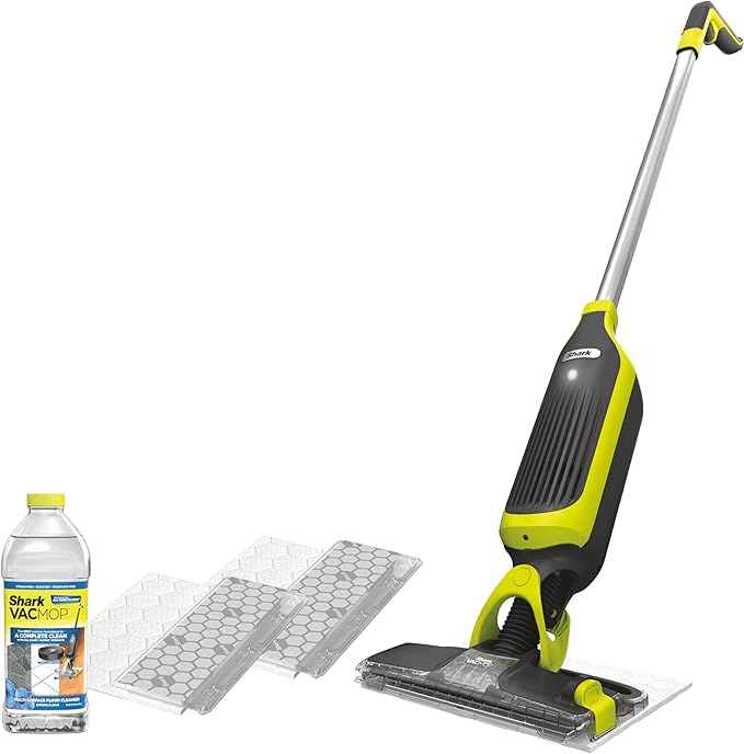 Shark VACMOP Cordless Hard Floor Vacuum Mop Includes 2 Disposable VACMOP Pads and a 12oz VACMOP Solution, Charcoal Gray, VM180