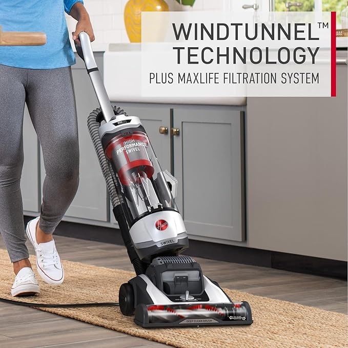 Hoover Pet MaxLife Elite Swivel Vacuum Cleaner with HEPA Media Filtration, Bagless Multi-Surface Upright for Carpet and Hard Floors