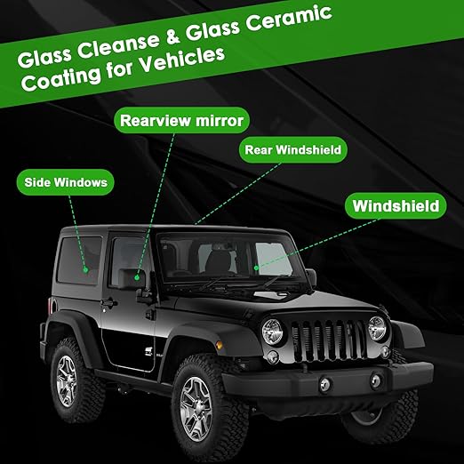 FOLLOWIN Glass Restore Care Kit Polishing Agent&Ceramic Sealant,Car Window Cleaner,Glass Polish,Streak Free Glass Cleaner,Rain Repelling Coating-Improved Visibility Glass Coating