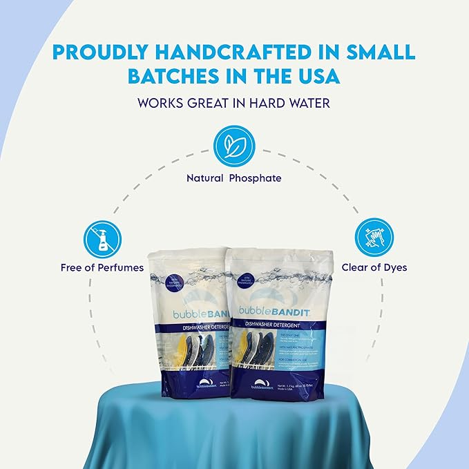 Dishwasher Powder Detergent with Phosphate(Pack of 2). The Best Dishwasher Detergent for Spotless Dishes in Hard Water! ALL-IN-ONE (Soak, Wash & Rinse),(7.5 lbs.)