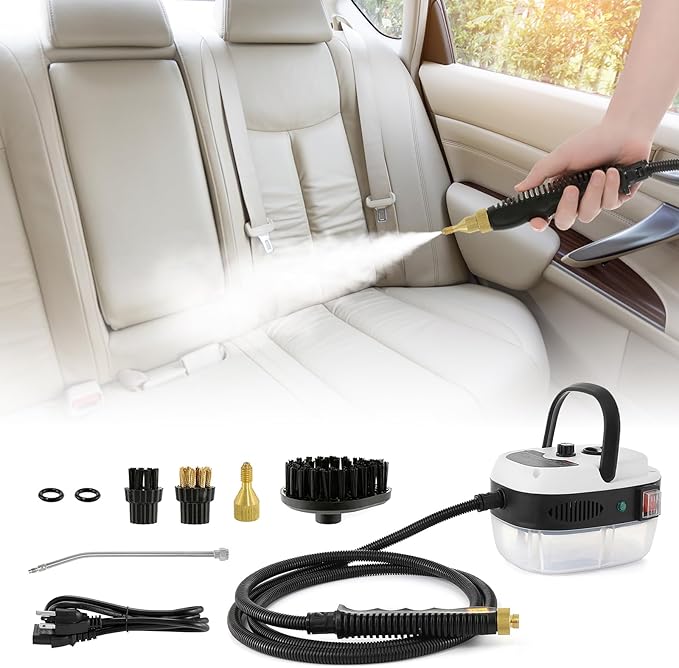 BEAMNOVA 2500W Car Steamer for Auto Detailing, High Pressure Handheld Steam Cleaner with Water Container, Portable Electric Steam Cleaning Machine