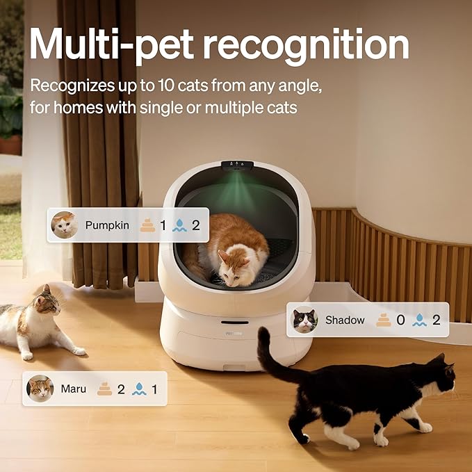 PETLIBRO Luma Automatic Cat Litter Box AI Camera Waste Analysis, Triple Safety Protection Self Cleaning Litter Box, Odor Control in-App Usage Tracking, Open-Top Multi-Cat Recognition LitterBox