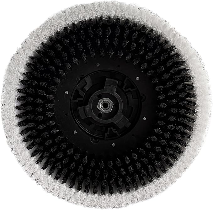 13.7" Walk Behind Floor Scrubber Machine, Foldable Hand Push Floor Scrubber, 17L Large Tank, 180 RPM High-Efficiency Battery Powered for Office, Restaurant, Industrial & Commercial