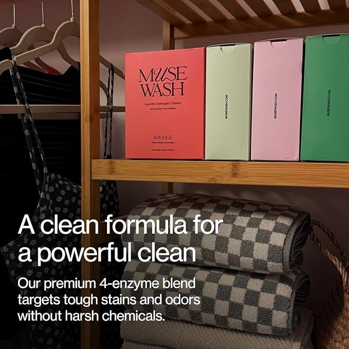 Laundry Detergent Sheets | Enzyme-Powered, Vegan, Paraben-Free | Luxury Scents | Plastic-Free, Eco-Friendly, Travel-Friendly Packaging (50 Loads - 1 Box, MOSS)