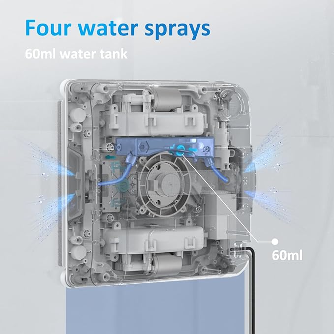 Mamibot W120-DP Robot Window Cleaner - 3200Pa Strong Suction, Multiple Cleaning Modes,4 Water Spray Nozzles,Edge Detection Technology,App&Remote Control(Grey)