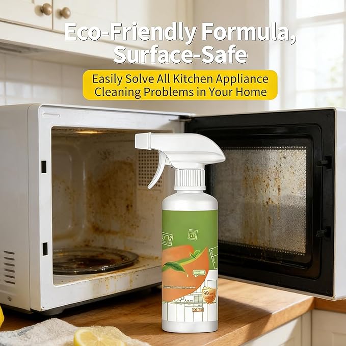 Electrolyzed Ion Kitchen Cleaner Spray, Kitchen Appliance & Grease Cleaner, Natural Enzyme Cleaners, Multi-Purpose Grime Remover for Pot, Oven, Stove, Range Hood & Countertops (2Pcs,120ml)