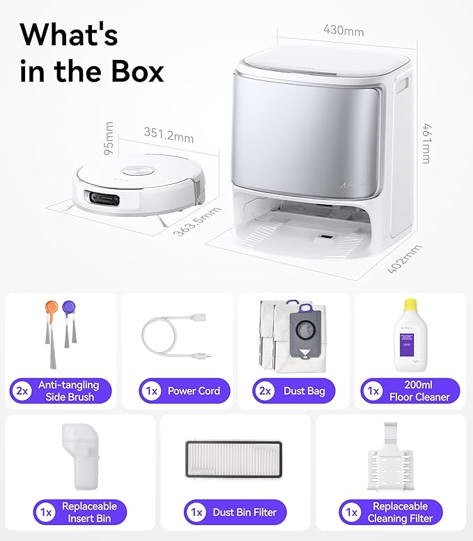 NARWAL Flow Robot Vacuum and Mop Combo, FlowWash Real-Time Self-Cleaning Track Mop, 22,000 Pa Suction, Dual-Camera AI Obstacle Avoidance, Carpet & Edge Cleaning, Self-Emptying Robot Vacuum