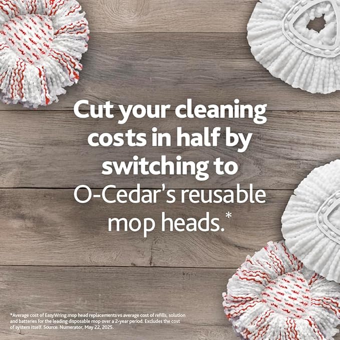 O-Cedar Easywring Microfiber Spin Mop & Bucket Floor Cleaning System with 3 Extra Refills