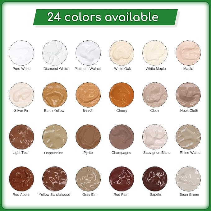 Wood Furniture Repair Kit, 24 Colors Wood Touch up Filler, Repair Scratch, Cracks, Stains, Discoloration for Wood Furniture - Comprehensive Series