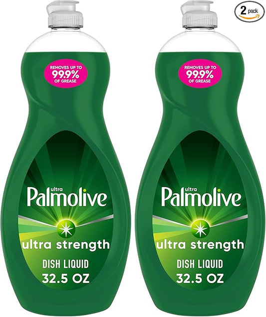 Palmolive Ultra Strength Liquid Dish Soap, Original Green, 32.5 Fluid Ounce (Pack of 2)