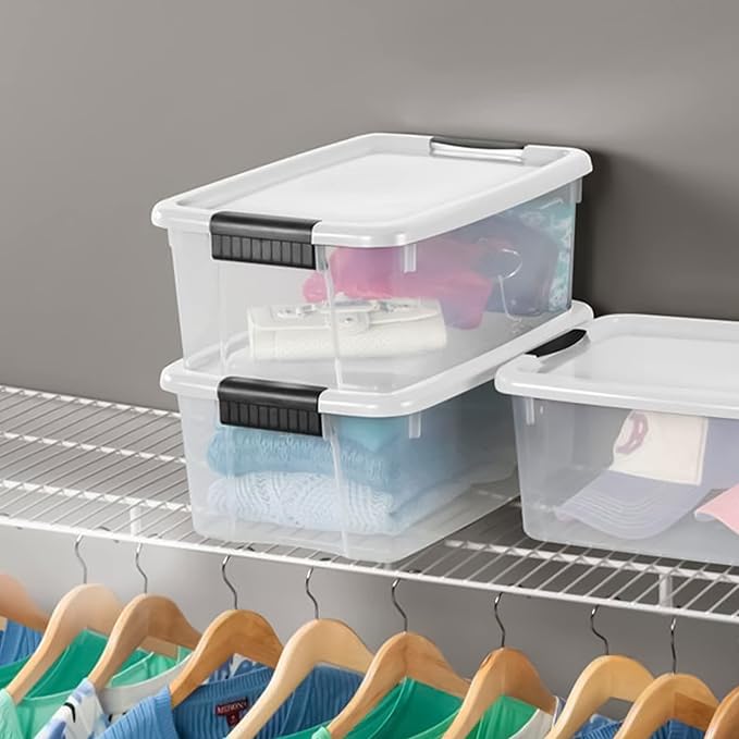 STERILITE 19848006 Ultra Storage Tote with Titanium latches, 18 Quart